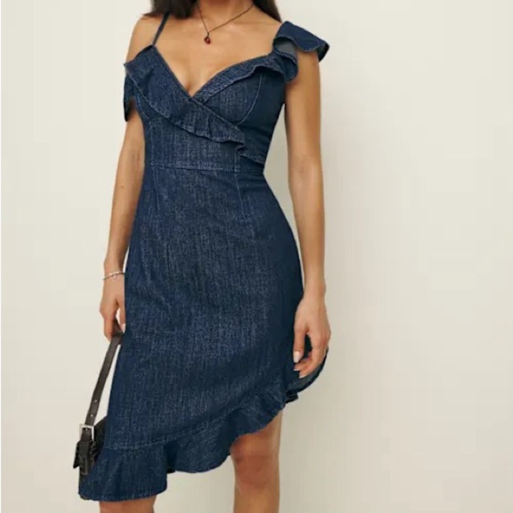 Reformation Evelyn Denim Dress